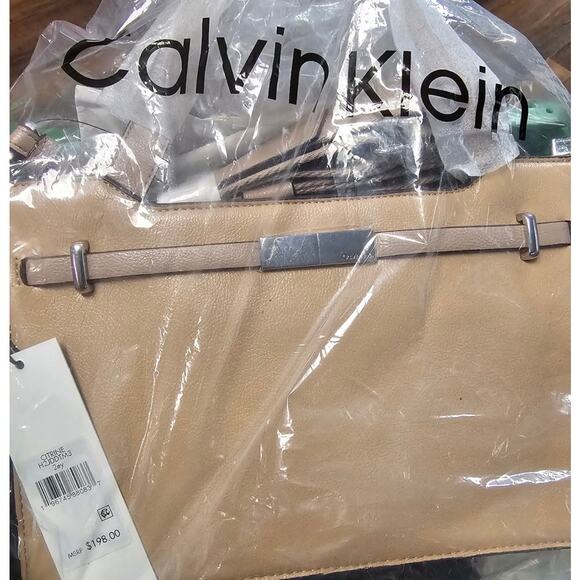 Calvin Klein Citrine Double Compartment Medium Satchel - Bisque NWT - Picture 3 of 3
